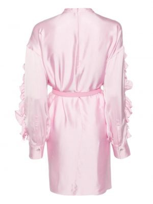 Satynowa sukienka midi Jil Sander różowa