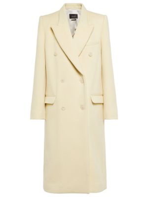 Płaszcz wełniany z kaszmiru Isabel Marant żółty