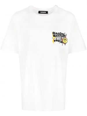 Памучна тениска с принт Barrow бяло