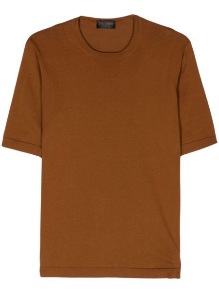 Marškinėliai apvaliu kaklu Dell'oglio oranžinė