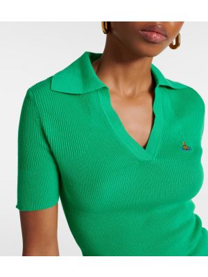 Kokvilnas polo krekls Vivienne Westwood zaļš