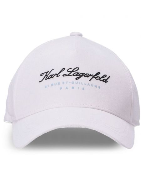 Siuvinėtas kepurė su snapeliu Karl Lagerfeld balta