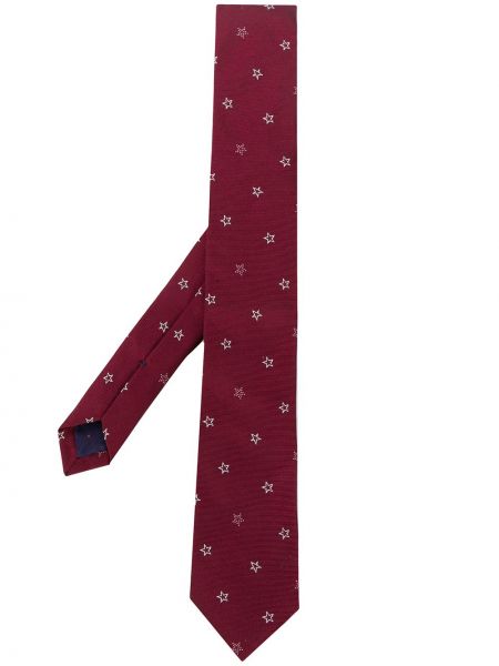 Със звездички копринена вратовръзка Paul Smith червено