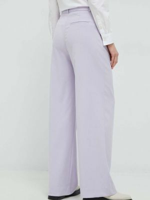 Kalhoty s vysokým pasem Gestuz fialové