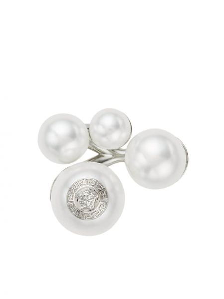 Prsten s perlami Versace stříbrný