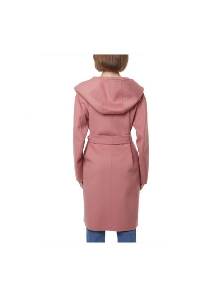 Abrigo de lana con capucha Max Mara rosa