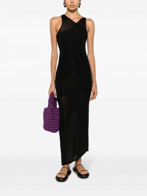 Sukienka długa bez rękawów z dekoltem w serek Atu Body Couture czarna