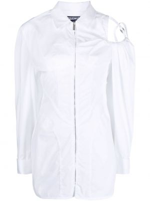 Robe chemise asymétrique Jacquemus blanc