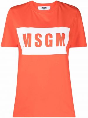 Camiseta con estampado Msgm naranja