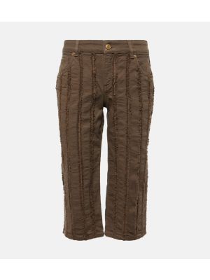Pantaloni a vita bassa di cotone Blumarine marrone
