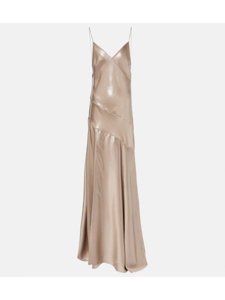 Satin maxi kjole Ralph Lauren Collection beige