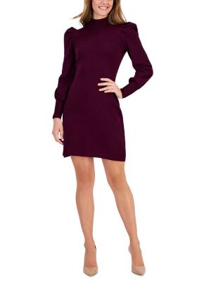 Женское мини-платье-свитер с пышными рукавами Taylor фиолетовый