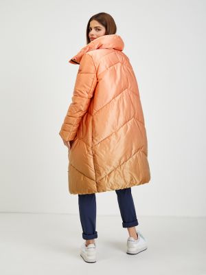 Prošívaný zimní kabát Guess oranžový