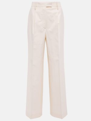 Kalhoty s vysokým pasem relaxed fit Prada bílé