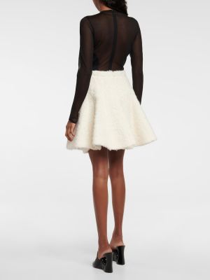 Bavlněné vlněné mini sukně Alaã¯a bílé