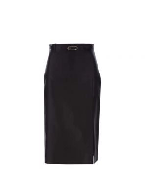 Jedwabna haftowana spódnica midi Gucci czarna