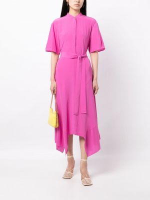 Sukienka asymetryczna z krepy Stella Mccartney różowa