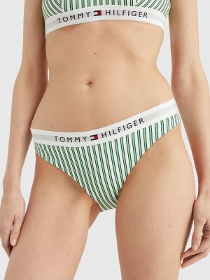 Pruhované spodní díl plavek Tommy Hilfiger Underwear zelené
