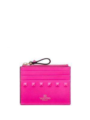 Δερμάτινος πορτοφόλι Valentino Garavani ροζ
