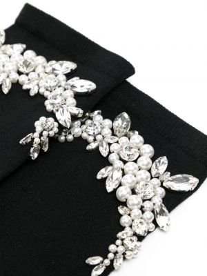Chaussettes avec perles en cristal Simone Rocha noir