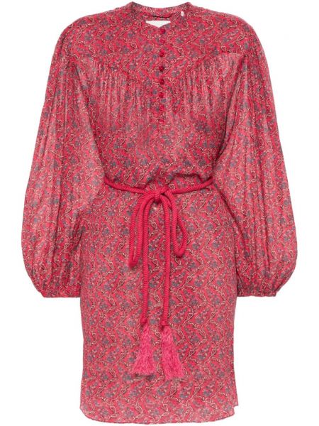 Obleka s cvetličnim vzorcem s potiskom Marant Etoile rdeča