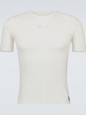Bavlněné hedvábné tričko Maison Margiela bílé