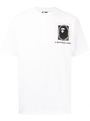 Trykt bomull t-skjorte A Bathing Ape® hvit