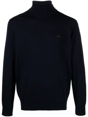 Sweter wełniany Lacoste niebieski