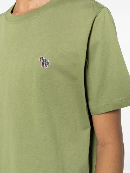 T-shirt di cotone zebrato Ps Paul Smith verde
