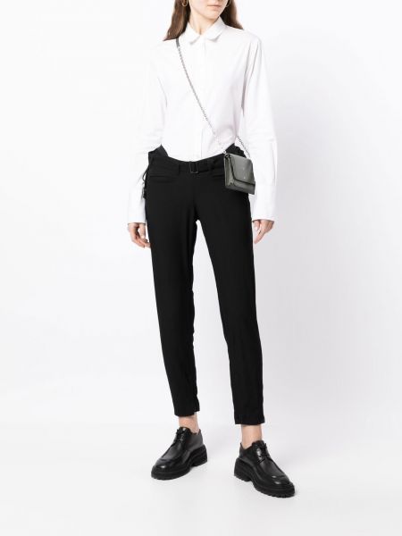 Spodnie wełniane skinny fit Yohji Yamamoto czarne