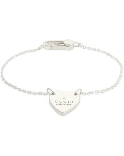 Bracelet de motif coeur Gucci argenté