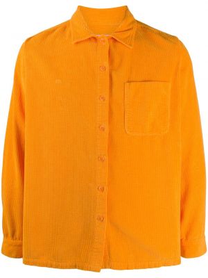 Памучна риза от рипсено кадифе Erl оранжево