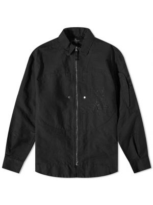 Хлопковая нейлоновая куртка с принтом Stone Island Shadow Project черная