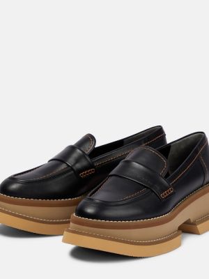 Platform talpú bőr loafer Clergerie fekete