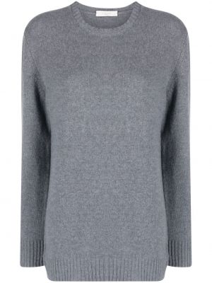 Kašmírový vlnený sveter s okrúhlym výstrihom Zanone sivá
