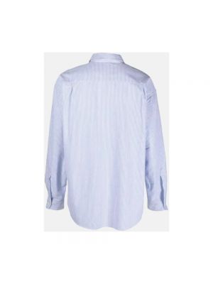 Camisa con bordado de algodón a rayas President’s azul