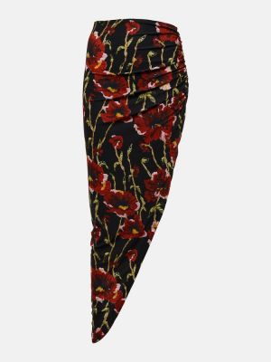 Květinové midi sukně s vysokým pasem z polyesteru Norma Kamali