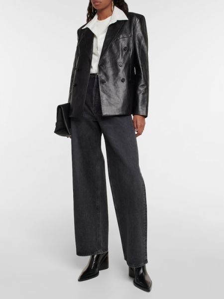 Usnjena jakna Polo Ralph Lauren črna