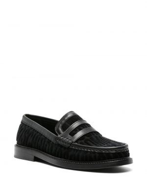 Sametové loafers Moschino černé