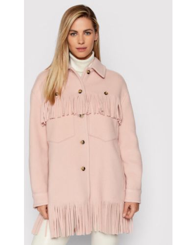 Priliehavý zimný kabát Pinko ružová
