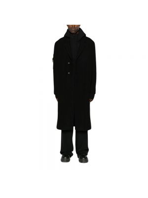 Czarny płaszcz z wełny merino Thom Krom