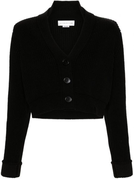 Ilgas megztinis v formos iškirpte Victoria Beckham juoda
