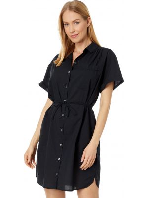 Платье-рубашка с коротким рукавом Lilla P черное