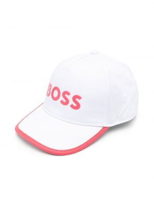 Cappello con visiera con stampa Boss Kidswear bianco