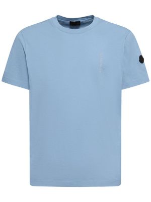 T-shirt di cotone in jersey Moncler azzurro