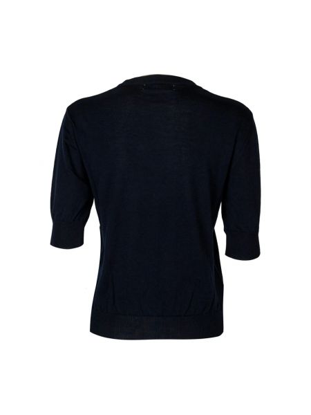 Camiseta de algodón de cuello redondo Mauro Grifoni azul