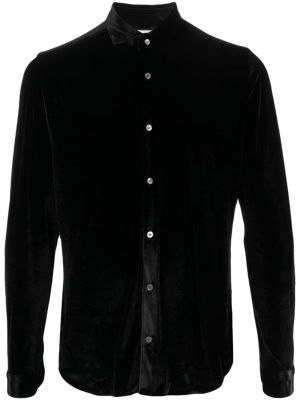 Βελούδινο πουκάμισο Tintoria Mattei μαύρο