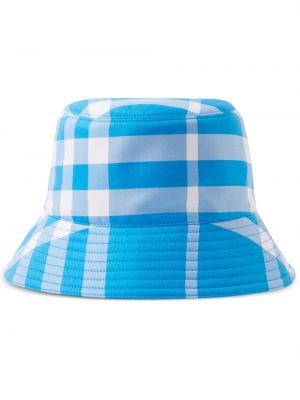 Карирана памучна шапка Burberry синьо