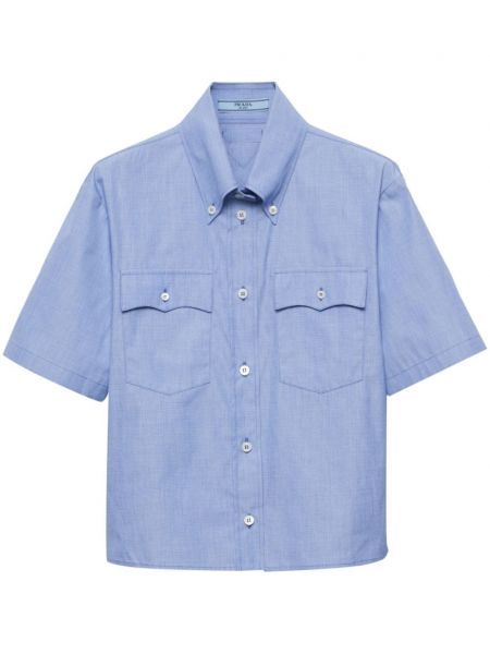 Bavlněná košile Prada modrá