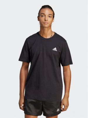 Тениска бродирана от джърси Adidas черно